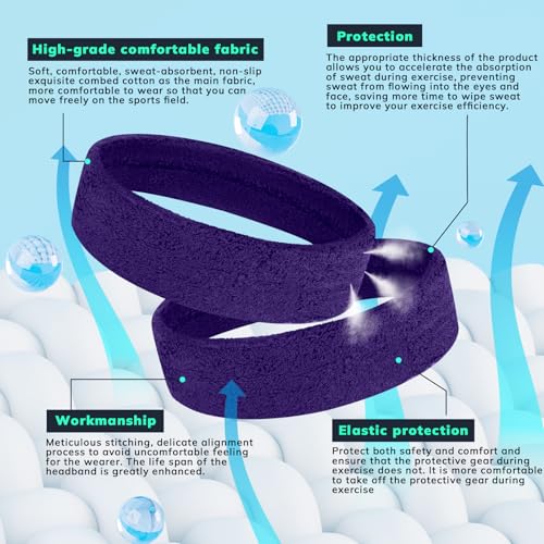 Image of Sweatbands Sports Headband for Men & Women - Terry Cloth Moisture-Wicking Sports Towel Headband for Tennis, Basketball, Running, Gym, and Fitness Working Out