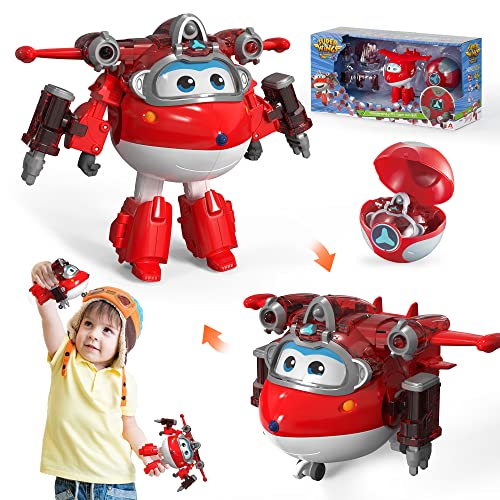 Super Wings Toys Action Figure 5" Transformer Jett Robot Airplane Toy Equipment Upgraded for Kids 3+ Birthday Gifts for Kids