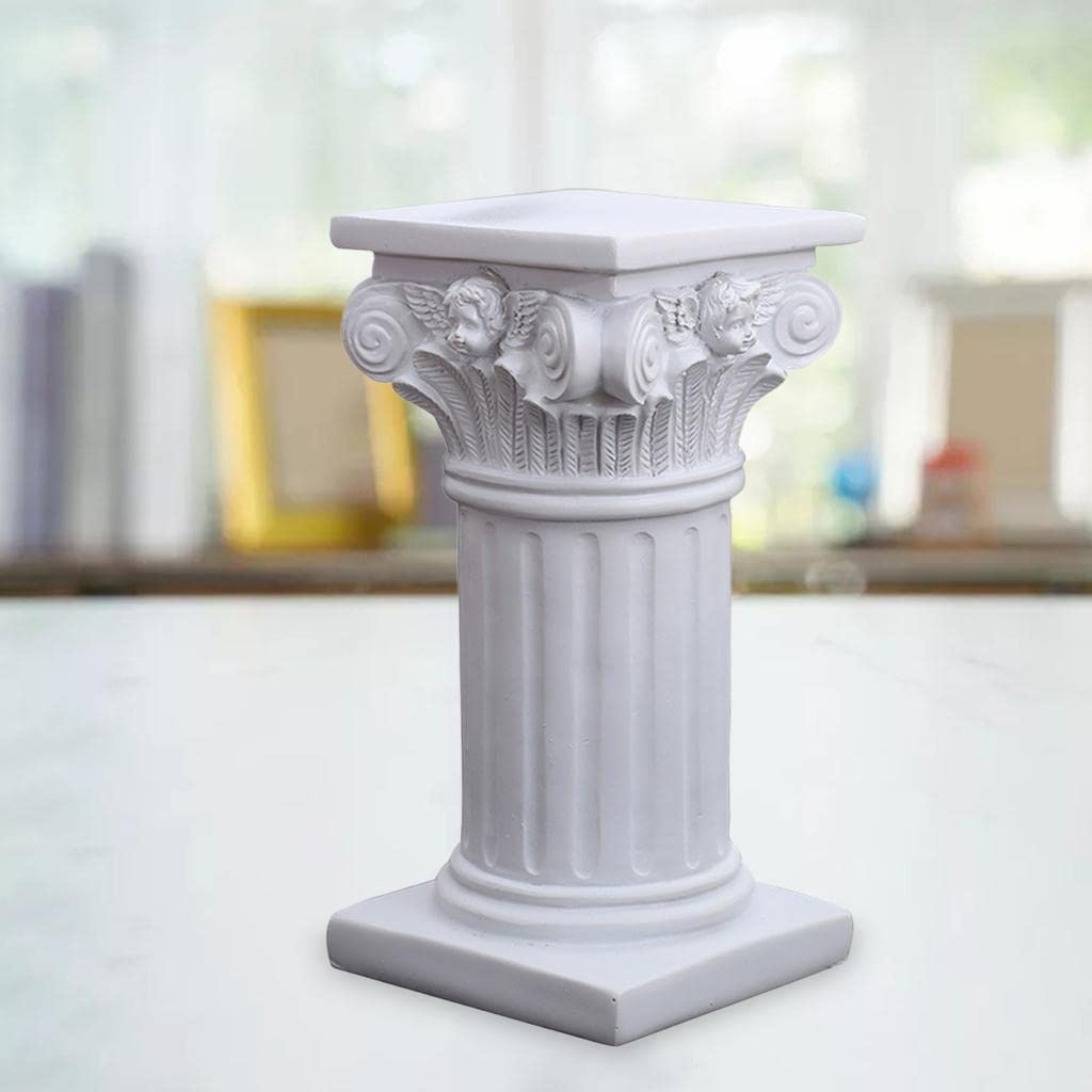 N/A Estatua de Columna Griega Pilar Romano Creativo, Soporte de Pedestal de Resina, de Escultura, Decoración de Cocina para El Hogar Al Aire Libre, L, L Cuadrado, Individual