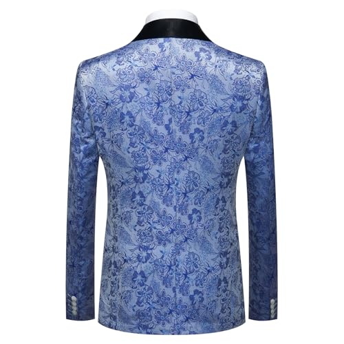 Rogers & Morris Tuxedo for Men Slim fit 2 Piece Suits Set for Prom with Floral Patterm Suit Jacket Pants3