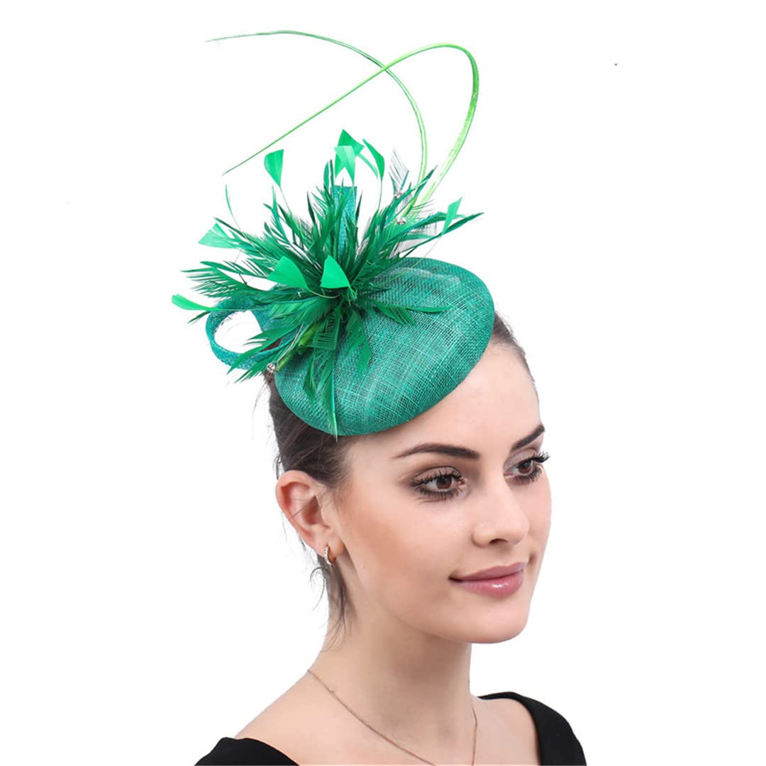 Lmtossey Donne Piume Copricapo Vestito Fascinator Cappello Partito Cappello di cerimonia nuziale Fedorasladies Femele Accessori per capelli