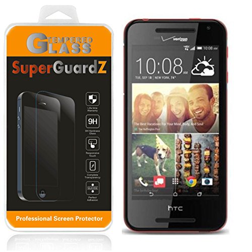 [2-Pack] for HTC Desire 612 - SuperGuardZ® Tempered Glass Screen Protector, 9H, 2.5D Round Edge, Anti-Scratch, Anti-Bubble, Shatterproof