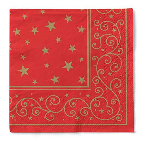 Sovie HORECA Weihnachtsserviette LIAM (Rot) aus 3-lagigem Tissue 40 x...