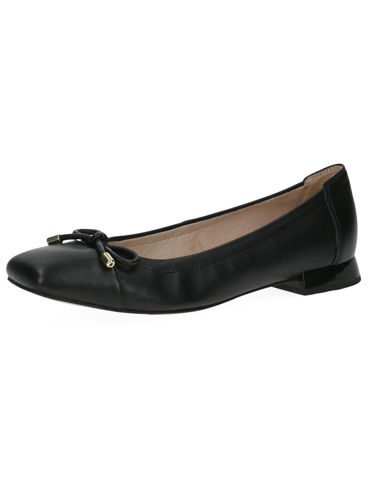 CAPRICE Damen Ballerina In G-Weite – Leder, Memory Foam, 18 Mm Absatz