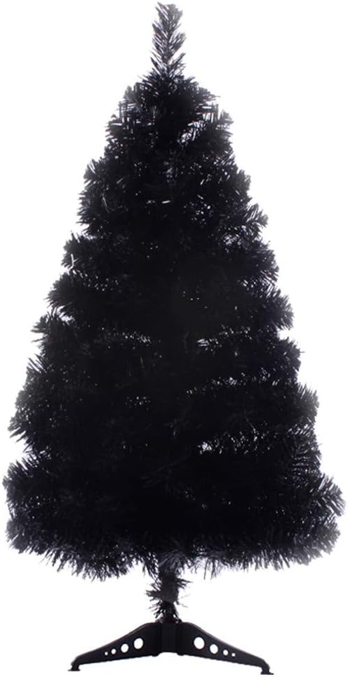 Artificial Christmas Tree, Halloween Tree PVC Leg Stand Base Foldable Xmas Desk Pine Tree for Festival Decoration (6ft,Black) Black 6ft