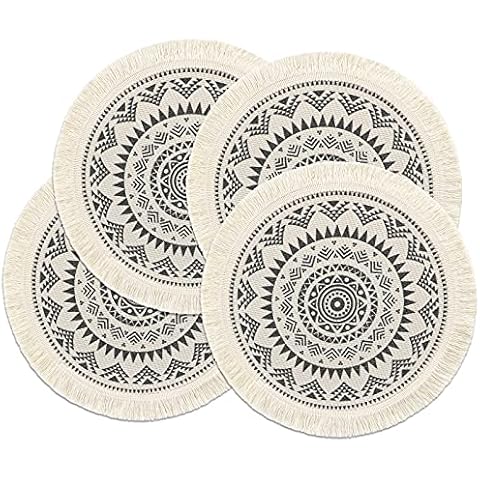 Weldomcor Cotton Woven Round Placemats Set Cover