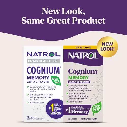 Natrol Cognium Memory Extra Strength, Brain Health Supplements for Adults, Brain Memory Supplements, Enhances Mental Agility in Healthy Adults, 60 Tablets, Up to a 30 Day Supply - Image 6