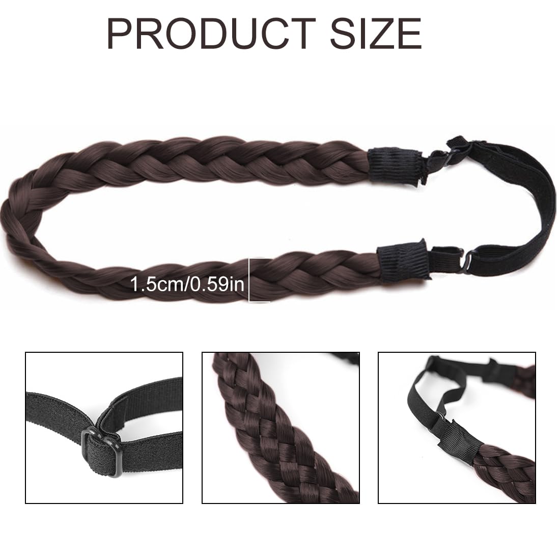Tadipri Fascia Per Capelli Intrecciata Cerchietto 5 Fili Sintetici Treccine Fascia Classic Chunky Per Accessorio Di Bellezza Donne Ragazze
