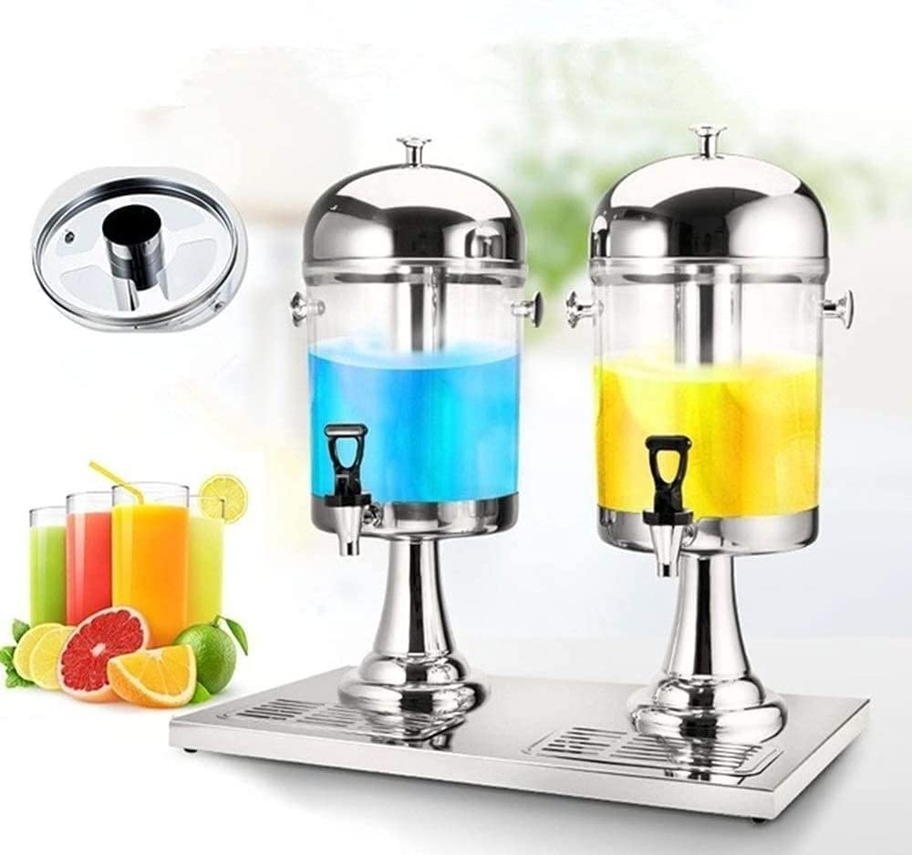 Beer Dispenser, Beverage Dispenser With Faucet, 16L Large Cylindrical Cold Beverage Dispenser, Juicer, Double Juice Dispenser