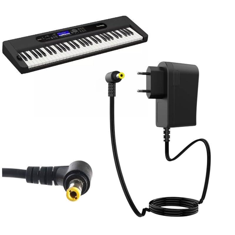 9.5V 1A Piano Power Adapter Charger Supply Compatible for Casio Keyboard ADE95100LU LK-135 WK-225 CTK-2500 CTK-2400 CTK-2550 CTK-1100 WK-220 LK-165 CTK-2090 SA-76 SA-46 | 2 Meters Long Cord Length-image-6