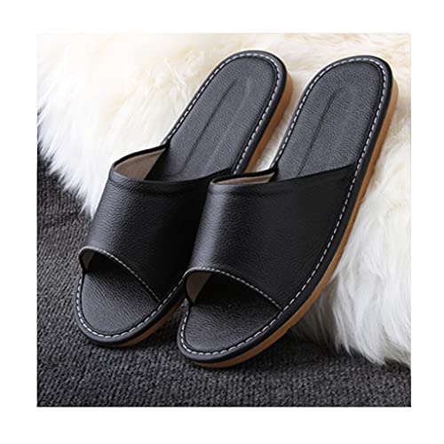 GHYUB Men's and Women's Genuine Leather Open Toe Sandals - Summer Slippers for Indoor, Casual, Office and Gift