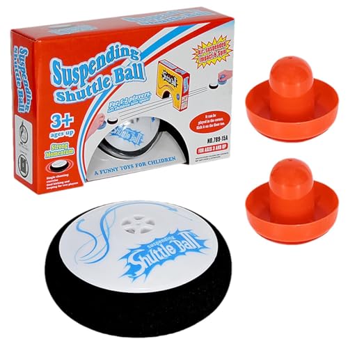 Air Hockey Palets de hockey sur glace flottants avec 2 poussoirs rouges de hockey sur glace, palets de hockey sur glace, kit de jeu portable léger pour air de table