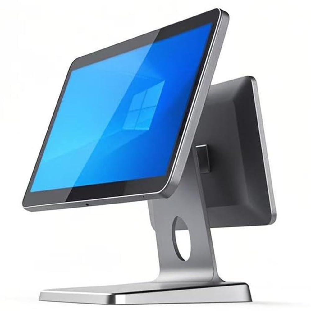 POS System Dual Screen Registrierkasse, 15,6" Main + 11,6" Sub, i3 CPU, 8GB RAM, 64GB SSD, Windows 10 für Einzelhandel, Restaurant, Café, Apotheke