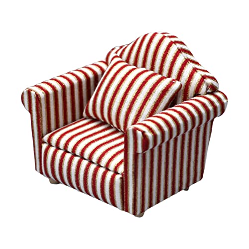 1/12 ソファアームチェア木製ソファおもちゃ花ソファスロー枕ドールハウス家具の役割プレイアクセサリー子供