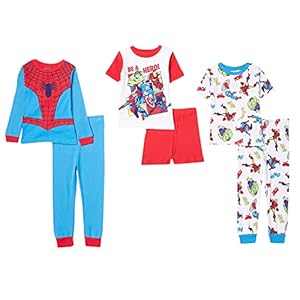 Marvel boys 6-piece Snug-fit Cotton Pajama Set, Soft & Cute for Kids