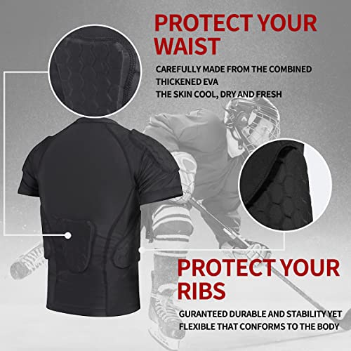 Dgxinjun Youth Padded Shirt Chest Rib Heart Guard Protector Kids Boys Girls Protective Compression Shirt For Football Baseball Lacrosse Goalies Softball #TOP3