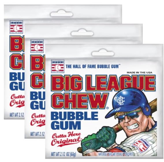 Miniatura 1 de Big League Chew Outta Here Original Shredded Bubble Gum, 2.12 onzas, paquete de 3 con adhesivo Exit 28 Bargains - Chicle original