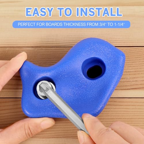 image for SEKKVY 25 Rock Climbing Holds With 6.56Ft Knotted Rope, Kids Holds for