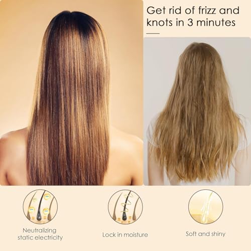 Image of Lyrovo Bamboo Hair Brush for Hair Growth, Natural Bamboo Bristles Detangling Wooden Paddle Hairbrush for Massaging Scalp