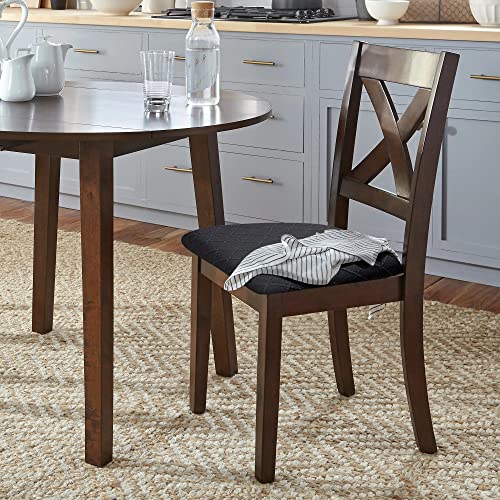 Image of YISUN Chair Seat Covers Set of 6, Waterproof Dining Room Chair Covers, Stretch Jacquard Removable Washable Kitchen Chair Seat Protector Slipcovers (6, Waterproof-Black)
