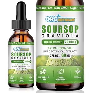 Soursop Graviola Liquid Drops – Soursop Leaf Fruit Sea Moss Extract for Cell Support & Regeneration, Immunity, Liver, Sleep & Antioxidant – Soursop Bitters Liquid, Herbal Goodness, 2 Fl Oz