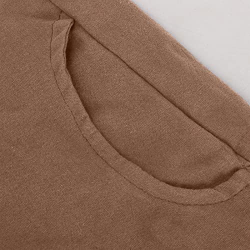 Image of LRMQS Cotton Linen Pants Women Casual Summer 2026 Trendy Loose Fit Beach Wide Straight Leg Trousers with Side Pockets