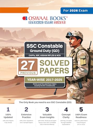 Oswaal SSC Constable Ground Duty (GD) CAPFs, SSF, ASSAM Rifles & ...