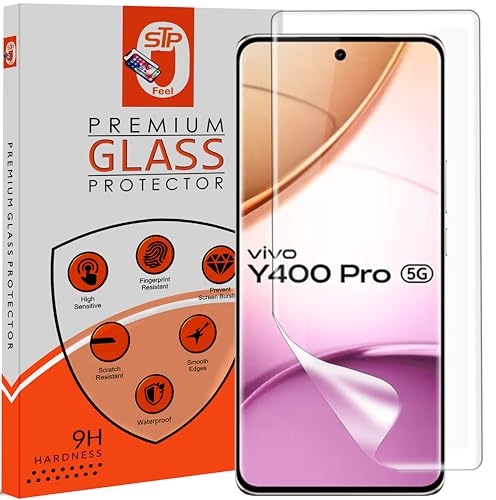Image of STP FEEL 1 Pack Unbreakable Membrane Screen Protector Guard Compatible For Vivo Y400 Pro 5G, 6.77 Inch | Hydrogel Membrane Ultra Smooth Touch with Finger Print Support - HD /3 Months Warranty