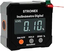 Inclinômetro Digital com Laser Duplo, Display LCD, Magnético, Medidor de Ângulos e Níveis, Portátil, para Construção Civil e Marcenaria