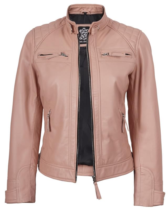Decrum Real Womens Leather Jacket - Cafe Racer Style Leather Jackets for Women2