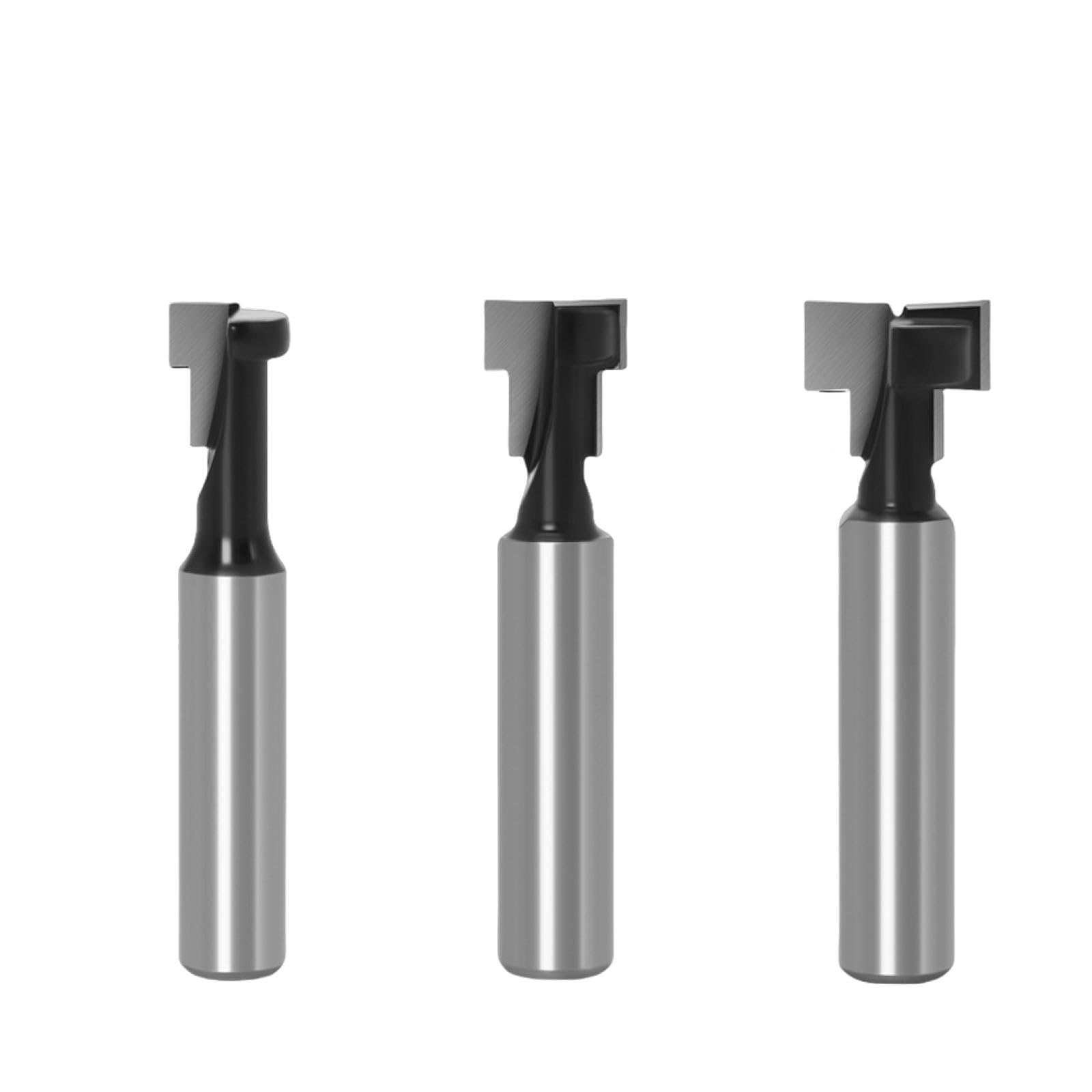 Fresa de carburo para ranurar en T con vástago de 8 mm, para madera, para ranurar pernos hexagonales, fresas de ranurado en T (3 unidades)