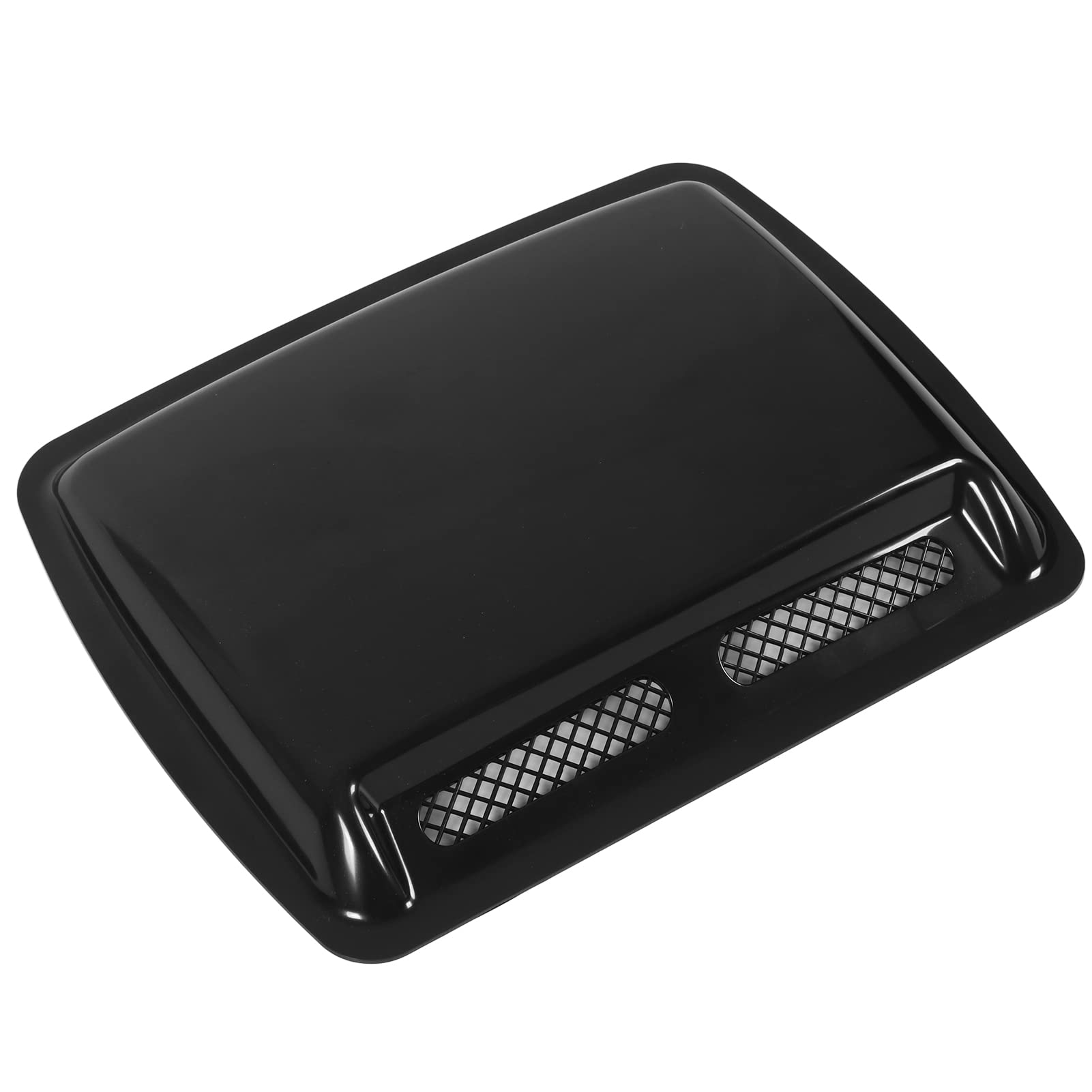 Decorative Air Intake Covers, Self Adhesive Design Hood Scoop Vent Bonnet Cover Practical Sturdy Easy Installation for Cars(Bright black)
