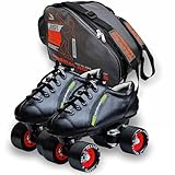 jaspo Unisex Sprint Pro 10 Quad Shoes Fixed Body Outdoor Wheel Roller Skates Approximate For Beginners&Intermediates For Practice&Training Purpose For(All Age Group)(4 Uk(Foot Length 24.5 Cm, Orange)