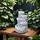 Innenbrunnen Cascade 4 Levels Jar Natural Stone Effect Farbe Licht farbenfrohe LED, außergewöhnliche Geschenkidee, H 31cm - Ganda Zen’light