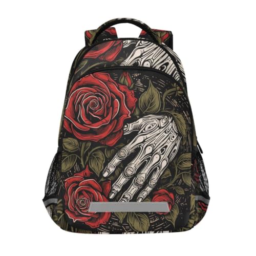 Sac à dos école crâne et roses pour la rentrée scolaire des ados
