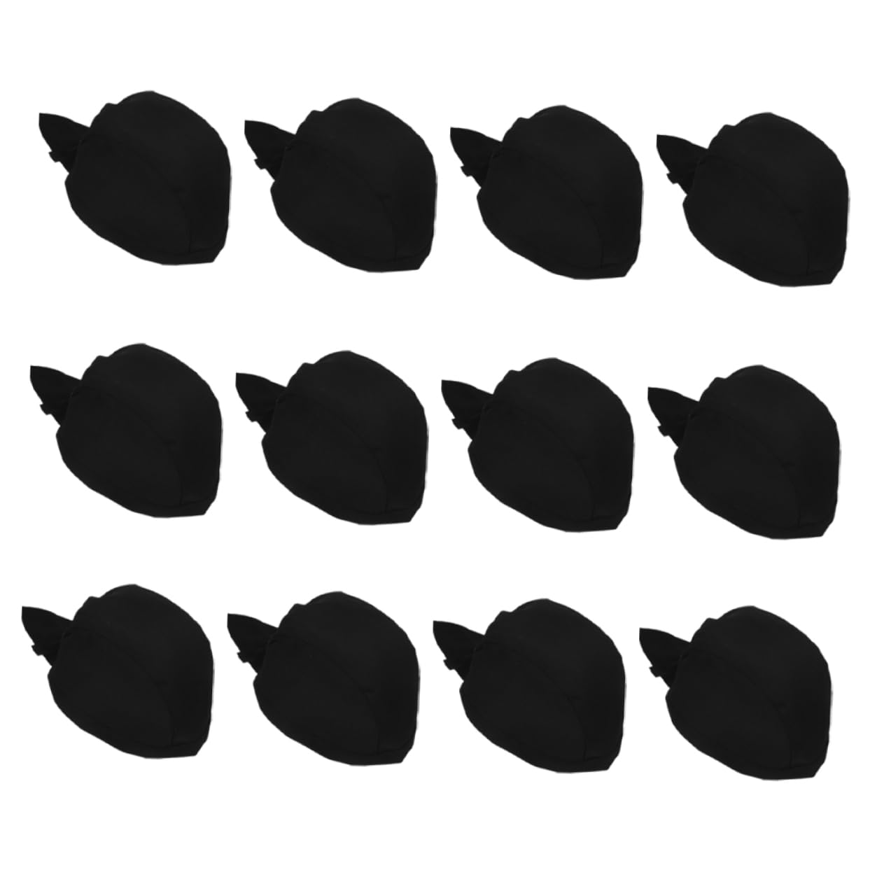 FOMIYES 12pcs Unisex Chef Hats with Tail Cooking Caps for Men and Women for Restaurant and Hotel Use Black Color