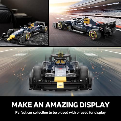 Image of 1 /24 Officially Licensed Building Bricks for Oracle RedBull F1 Race Car - 333PCs Collectible Free Wheel Model Building Kit - Ideal Gifts for Play & Display for Kids, Teens & Adults Ages 6+