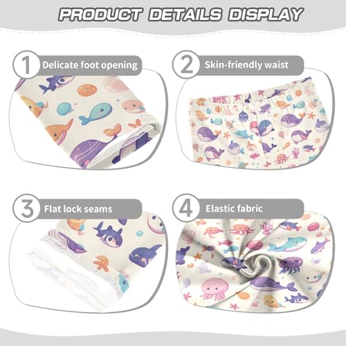 Sea Animals and Ocean Creatures Kids Girl's Legging Soft High Waisted Dance Pants Gym3