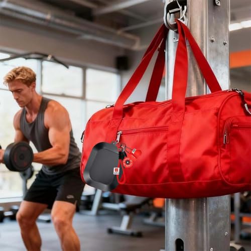 Image of Soft Silicone Case Cover for Realme Buds Air 8 with Gym Boxing Keychain (Red)