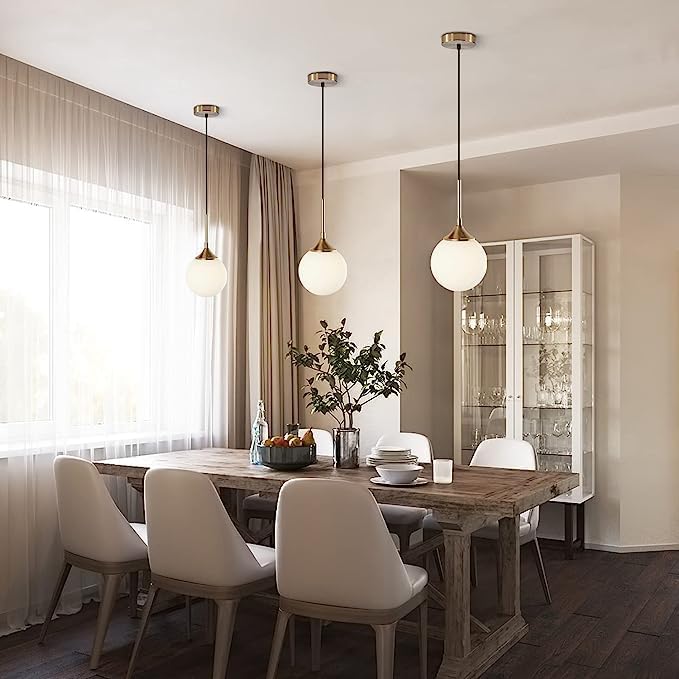 Miniatura 7 de KCO Iluminación moderna lámpara de araña dorada con globo blanco Sputnik lámpara colgante