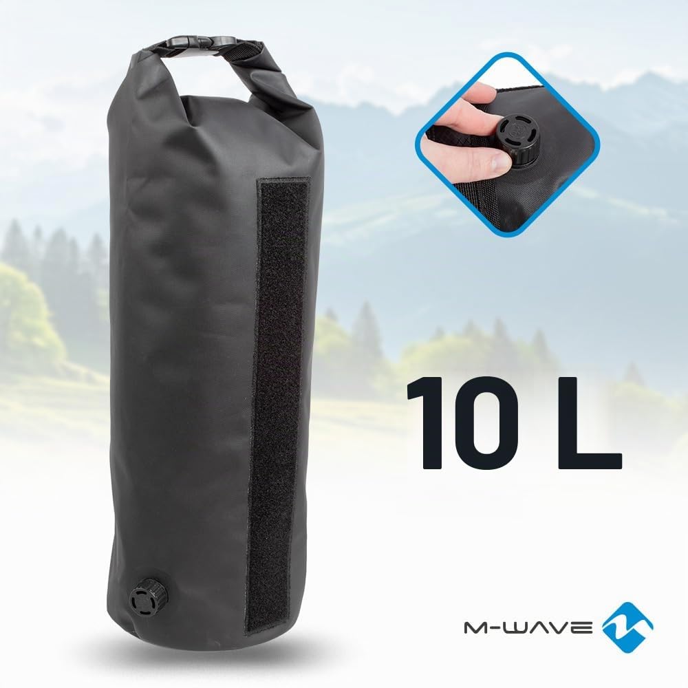 M-Wave Borsa per manubrio bicicletta, impermeabile, riflettente, ROUGH RIDE FRONT BLACK SERIES