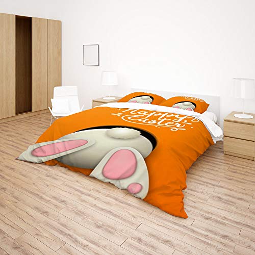 Housse de couette lapin rose en microfibre premium CHEHONG - 5