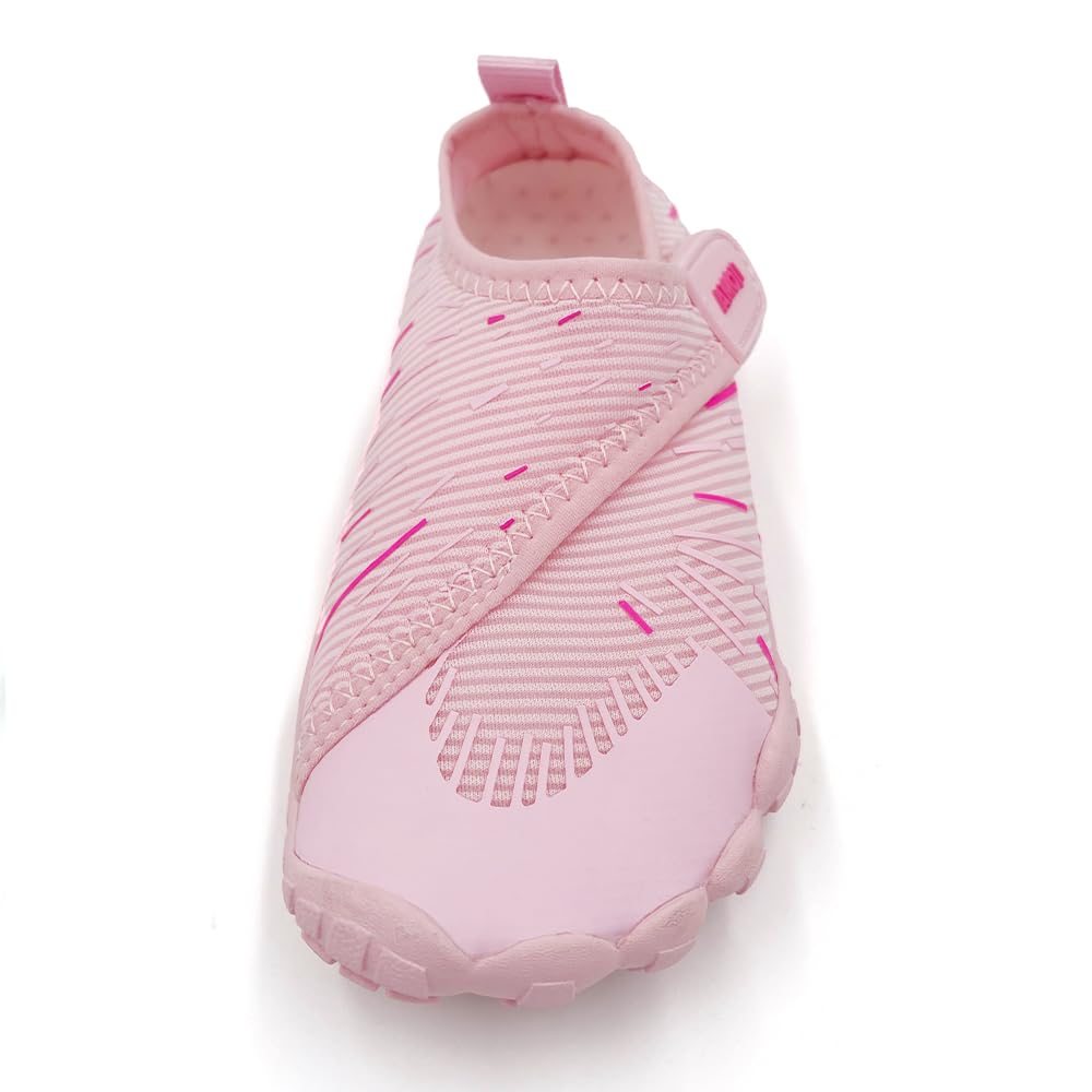 Amoji Water Shoes Kids Boys Girls Water Sneakers Slip On Aqua for Beach Swim Pool 2388 Pink 11 Little Kid