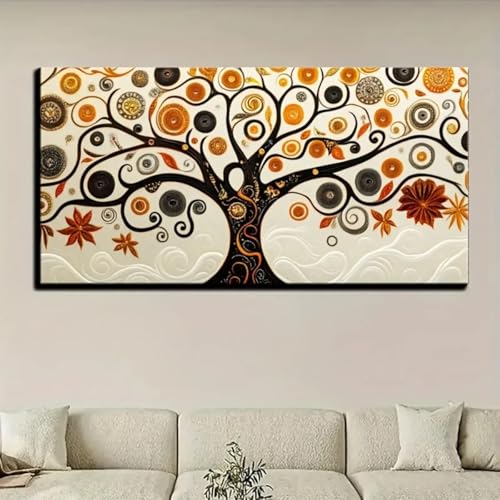 Toile abstraite bleu et or 90x180 | Poster mural grand format moderne