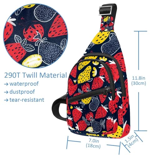 Mochila cruzada de fresas con correa ajustable para running y senderismo 4