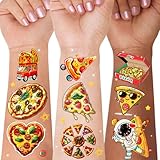 WEDDARA 101+ Pizza Temporary Tattoos for Kids & Adults – Waterproof, Non-Toxic, Skin-Safe Pizza Designs – Party Favors & Gifts