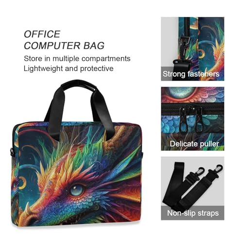 Maletín para laptop con diseño dragón arcoíris 13-15.6 pulg miniatura 5