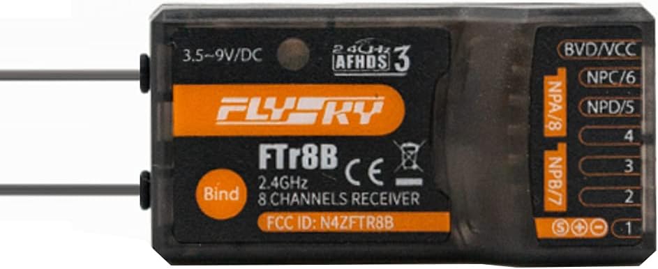 Flysky FTr8B AFHDS3 2.4G 8CH Receiver PWM/PPM/i.Bus Out/S.Bus Dual Antenna for PL18 NB4 NB4 Lite Helicopter Fixed Wing