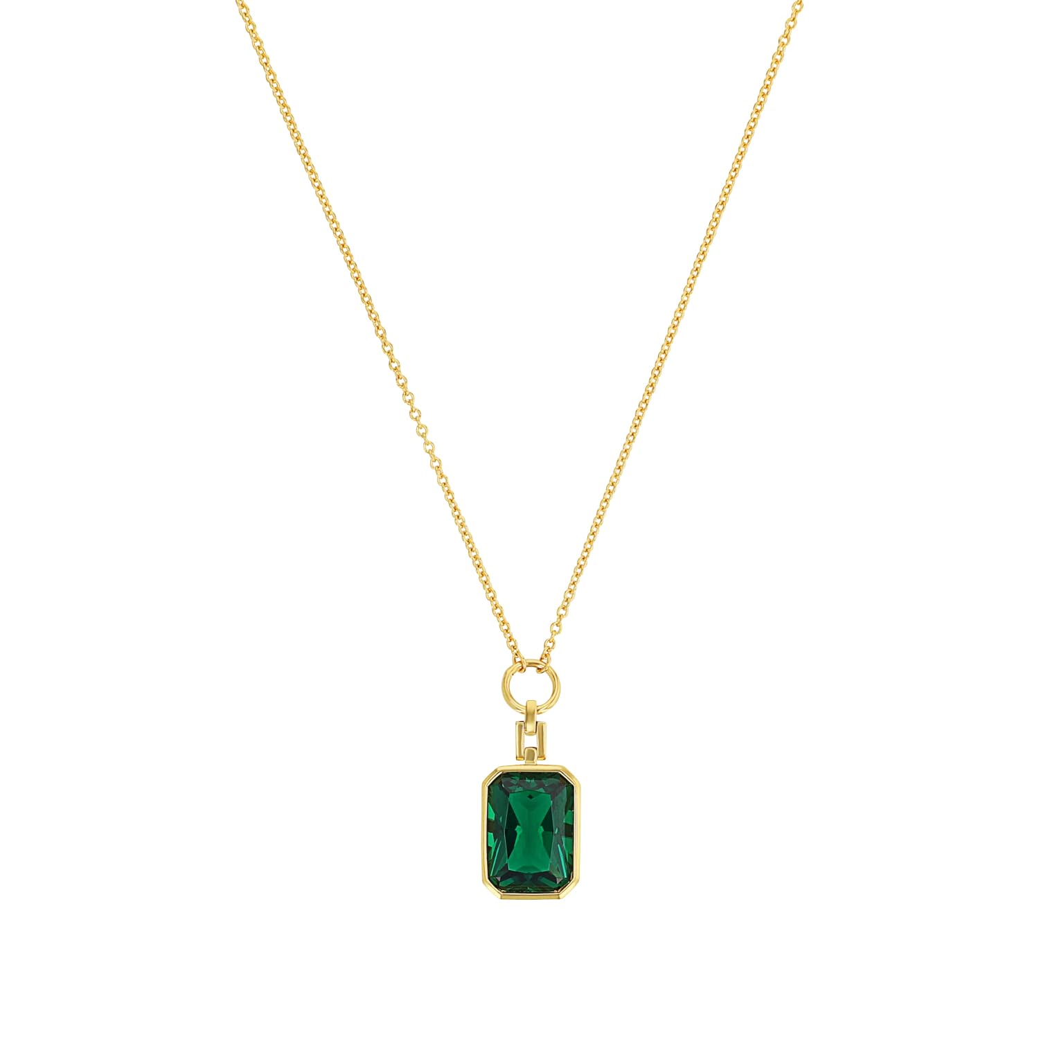 s.Oliver Collana con ciondolo in argento sterling 925, con zirconi sintetici, 50 + 5 cm, oro, in confezione regalo, 2036879, Argento sterling, Zirconia cubica