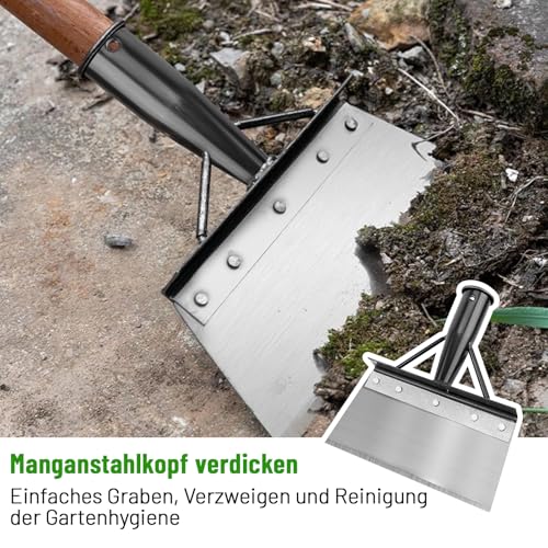 Multifunktionale Stossscharre Garten Schaufel - Manganstahl Unkraut Schaber Der stiellose Schneeschaufeln, Schaufel Garten für effektive Reinigung und Entfernung von Unkraut und Moos